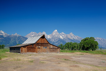 Image showing The iconic Moulton barn in Grand Teton National Park, 