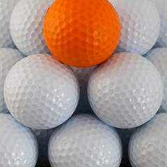 Image showing Pyramid of golf balls