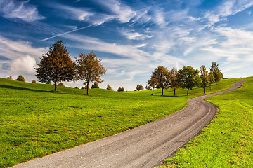 Image showing Idyllic autumn scenery on the golf course