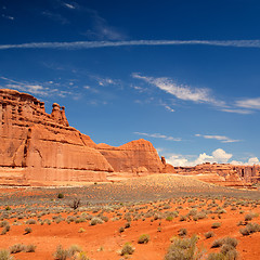 Image showing Beautiful rock formations in Arches National Park, Utah, USA