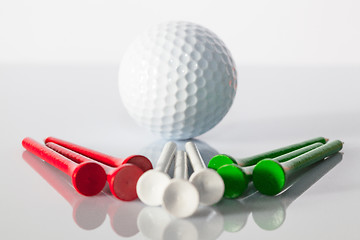 Image showing Golf equipments on the table