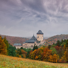 Image showing Autumn scenery with Karlstejn Castle