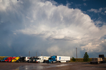 Image showing On a parking place before heavy storm in Wyoming