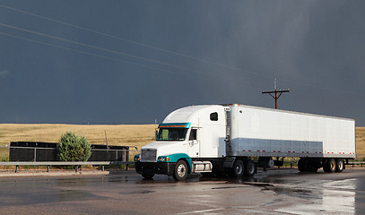 Image showing On a parking place before storm