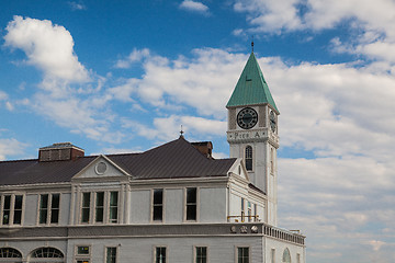 Image showing Victorian clock tower in Battery Park 