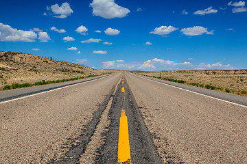 Image showing Highway in Wyoming desert