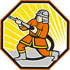 Image showing Japanese Fireman Firefighter Cartoon