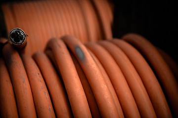 Image showing Electrical wires on wooden spool