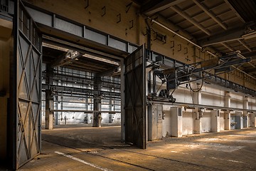 Image showing Industrial interior of an old factory