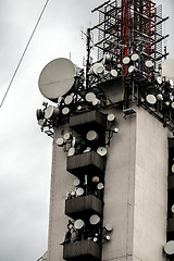 Image showing Communications tower against sky