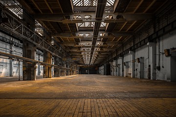 Image showing Large industrial hall of a repair station