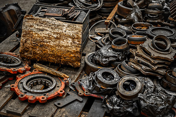 Image showing Rusty industrial machine parts