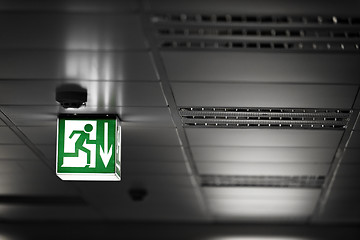 Image showing Exit sign on the wall