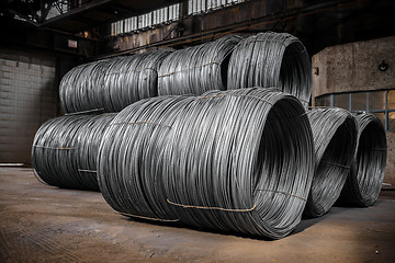 Image showing Large coil of Aluminum wire