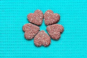 Image showing Chocolate Coconut cookies in the form of hearts