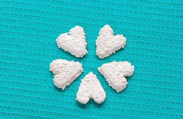 Image showing Chocolate Coconut cookies in the form of hearts