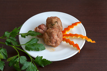 Image showing noisettes with parsley on a plate
