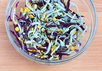 Image showing fresh salad and corn