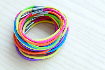 Image showing Colored rubber bands