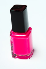 Image showing Pink nail polish on white background