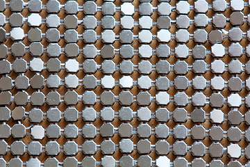 Image showing Background of metal diamond plate in silver color.