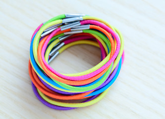 Image showing Colored rubber bands