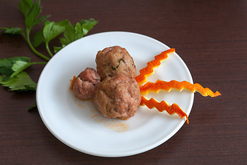 Image showing meatballs with parsley on a plate