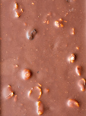 Image showing chocolate with nuts closeup photo