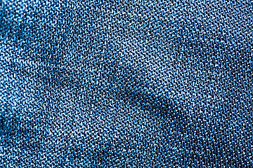 Image showing Striped textured blue jeans fabric background