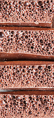 Image showing Background of porous milk, black chocolate