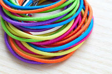 Image showing Colored rubber bands