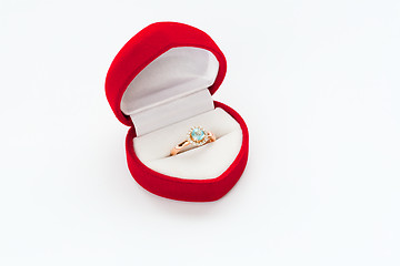 Image showing Gold ring with diamond in Red box