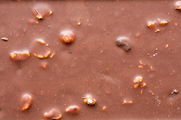 Image showing chocolate with nuts closeup photo