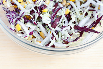 Image showing fresh salad and corn