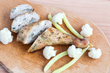 Image showing Grilled barbecue chicken quarters