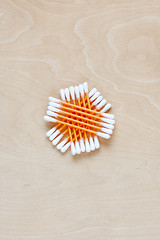 Image showing Ear sticks scattered on a table