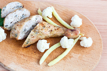 Image showing Grilled barbecue chicken quarters