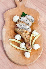 Image showing Grilled barbecue chicken quarters