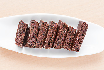 Image showing porous chocolate on a plate