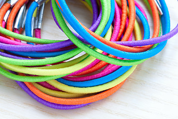Image showing Colored rubber bands