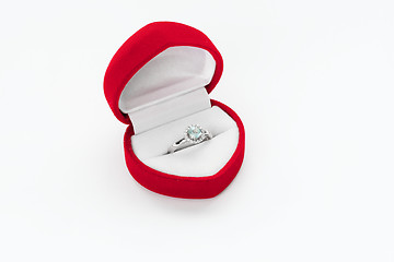 Image showing silver ring with a diamond