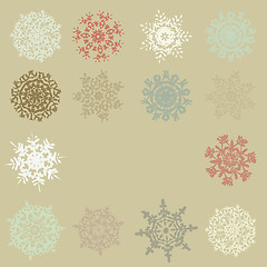 Image showing Cute Retro Snowflakes. EPS 10
