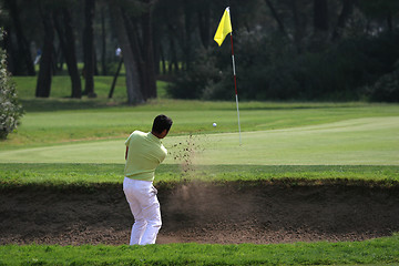 Image showing Golf swing in riva dei tessali golf course, italy