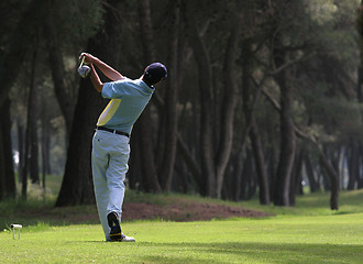 Image showing Golf swing in riva dei tessali golf course, italy