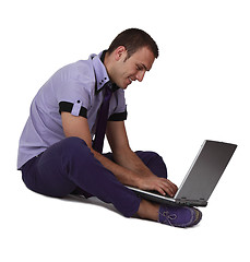 Image showing Young Man on a Laptop