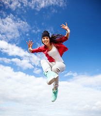 Image showing beautiful dancing girl jumping