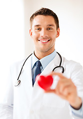 Image showing male doctor with heart