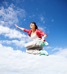 Image showing beautiful dancing girl jumping