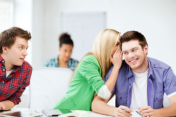 Image showing group of students gossiping at school