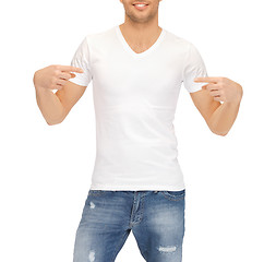Image showing man in blank white t-shirt